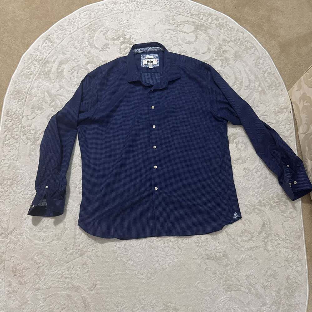 Joseph Abboud Modern Fit Mini Check Woven ‎ Shirt